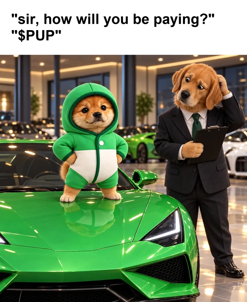 Meme: PUP at the car dealership