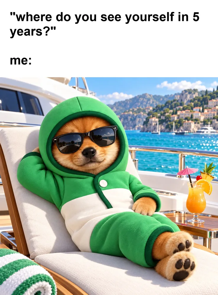 Meme: PUP on a yacht, five years from now