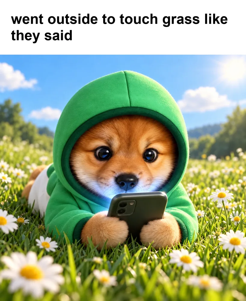 Meme: PUP told to touch grass